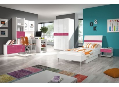 Kinderzimmer Rosa Mädchen Schrank Bett Tisch Holz 5tlg. Schlafzimmer