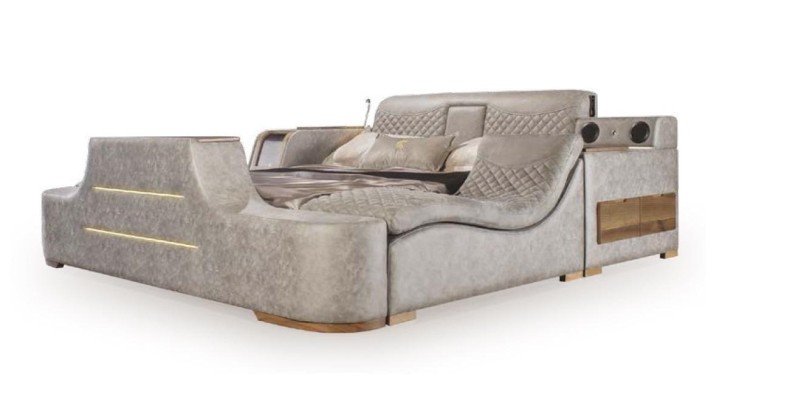 Exquisite Multifunktionsbett mit Lift mit Chaiselongue Bett Bett Größe in Textilien