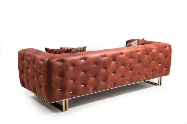 Chesterfield Bunte Couch Sofagarnitur Möbel Set 3+3+1 Gruppe Textil