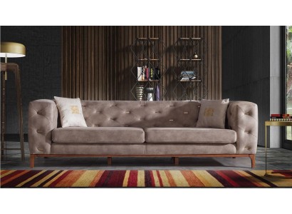 Sofa Couch 3 Sitz Polster Wohnzimmer Couchen Designer Möbel Taupe Luxus