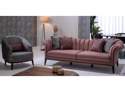 Дизайнерский комплект диванов 3+1 текстильная обивка современный стиль для гостиной