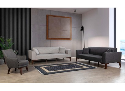 Комплект диванов 3+3+1-местный роскошная обивка дерева ткань современная мебель