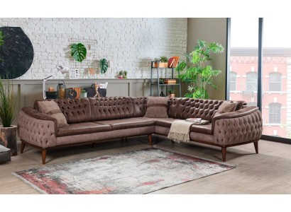 Угловой диван L-образной формы текстильный диван гостиная Честерфилд современный новый