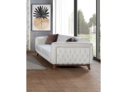 Белый диван с текстильной обивкой Честерфилд 3-х местный в современном итальянском стиле