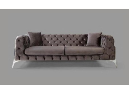 Диван Честерфилд  3-местный цвет серый для гостиной дизайнерская мебель современные диваны