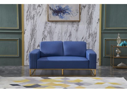 Превосходный 2-х местный диван в синем цвете для вашей гостиной в современном стиле