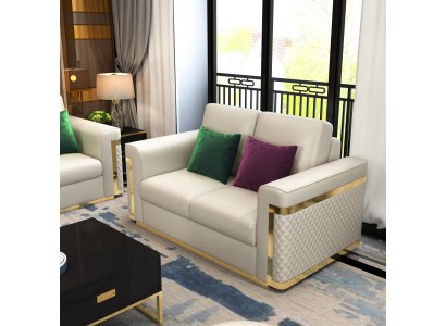Бесподобный 2-х местный диван в белом цвете в современном стиле для вашей гостиной