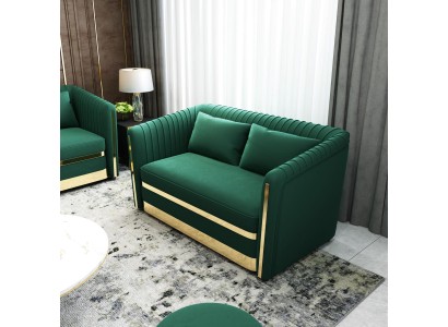 Люксовый 2-х местный зеленый современный диван для вашей гостиной