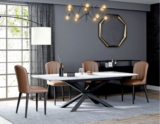 Esszimmer Design Möbel Stuhlgruppe Tisch + 4 Lehn Stühle 5 tlg. Set