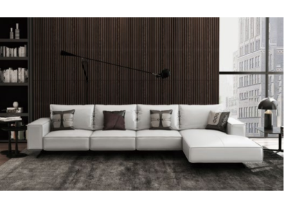 Moderne Wohnlandschaft Ecksofa Couch Polster Leder Sitz Ecke Deko Garnitur