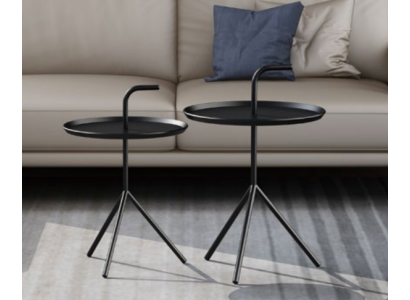 Роскошный комплект из 2-х приставных столиков в черном цвете в современном стиле для вашей гостиной 