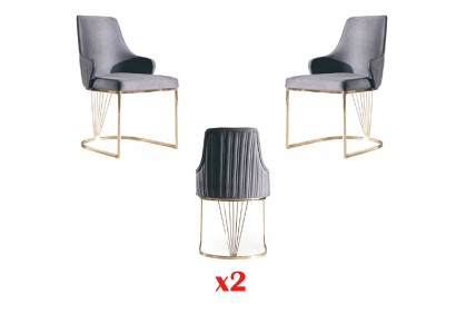 Stuhl 2x Ess Zimmer Neu Stühle Polsterstuhl Metall Lounge Design Möbel