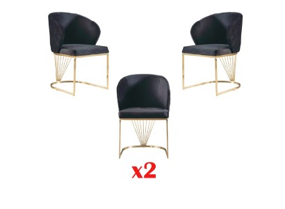 Бесподобный набор из 2-х обеденных стульев черного цвета современный стиль для вашей столовой