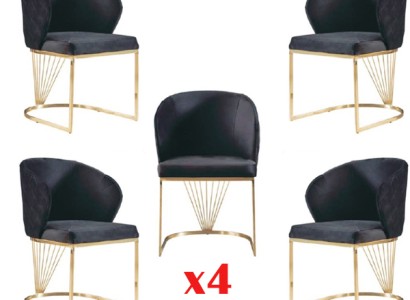 Esszimmer Set Essgruppe Modern Edelstahl 4tlg Set Stuhl Garnitur 4x Stühle Neu