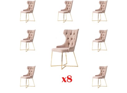 Design 8x Stühle Gruppe Set Polster Esszimmer Stuhl Garnitur Sessel