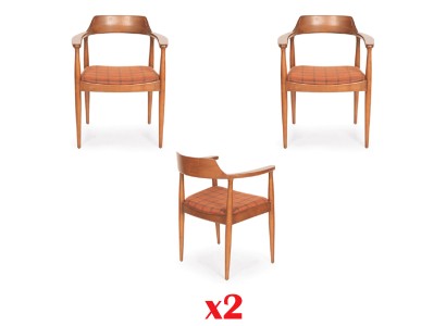 Бесподобный комплект из 2-х обеденных стульев из дерева современный стиль для вашей столовой