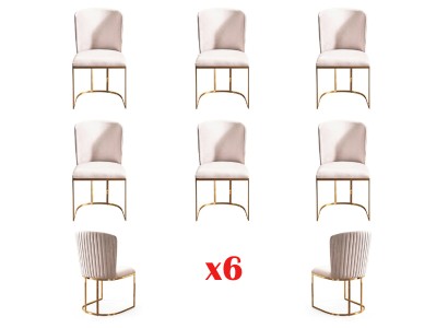 Дизайнерский комплект из 6-и обеденных стульев в белом цвете современный стиль для вашей столовой