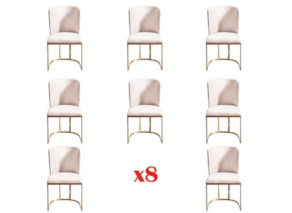 Дизайнерский комплект из 8-и обеденных стульев в белом цвете современный стиль для вашей столовой