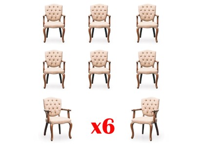 Дизайнерский комплект Честерфилд из 6-и обеденных стульев современный стиль для вашей столовой