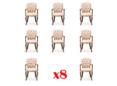 Люксовый комплект из 8-и обеденных стульев дерево современный стиль для вашей столовой