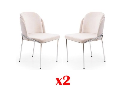 Дизайнерский набор из 2-х обеденных стульев в белом цвете современный стиль для вашей столовой