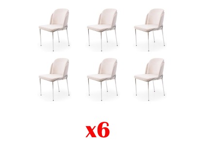 Stuhl 6x Ess Zimmer Stühle Sessel Lounge Design Möbel Edelstahl