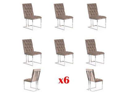 Design 6x Stühle Garnitur Komplett Stuhl Set Esszimmer Polster Sitz