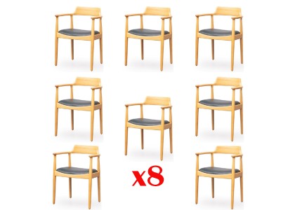 Превосходный комплект из 8-и обеденных стульев дерево современный стиль для вашей столовой