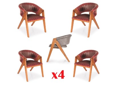 Бесподобный комплект из 4-х обеденных стульев в современном стиле дерево для вашей столовой