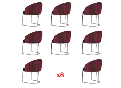 Превосходный комплект из 8-и обеденных стульев в красном цвете современный стиль для вашей столовой