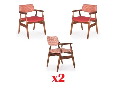 Бесподобный набор из 2-х обеденных стульев с красной обивкой современный стиль для вашей столовой