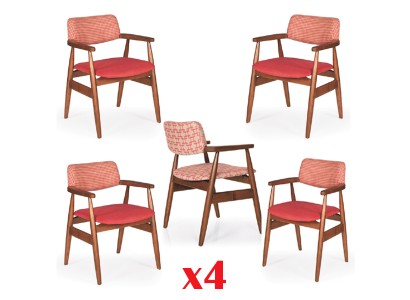 Бесподобный набор из 4-х обеденных стульев современный стиль дерево для вашей столовой