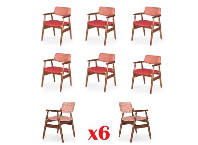 Дизайнерский комплект для столовой из 6-и обеденных стульев современный стиль