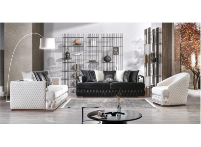 Дизайнерский диванный гарнитур 3+3+1 Честерфилд с шикарной обивкой современный стиль для вашей гостиной