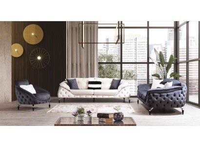 Бесподобный диванный гарнитур 3+3+1 Честерфилд в современном стиле для вашей гостиной