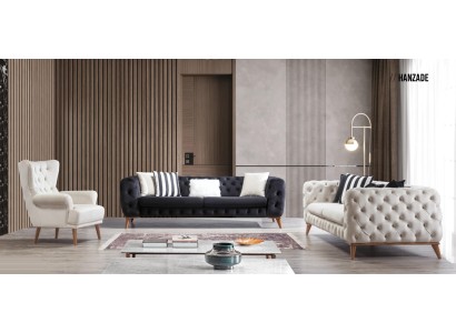 Роскошный диванный гарнитур 3+3+1 Честерфилд современный стиль для гостиной