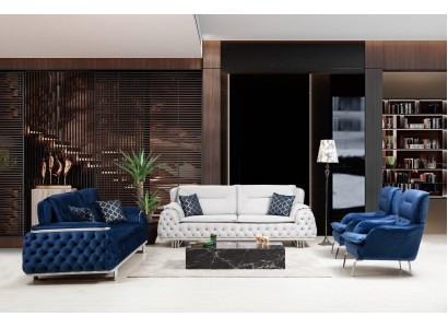 Шикарный диванный гарнитур 3+3+1+1 Честерфилд современный стиль для вашей гостиной