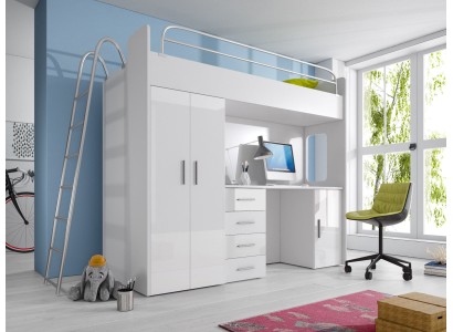 Изысканная двухъярусная кровать + письменный стол + шкаф современный стиль для детской