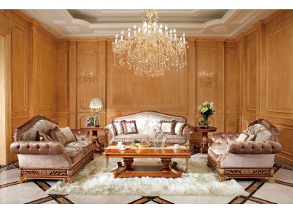 Великолепный комплект диванов 3+1 с прекрасными декоративными элементами на мотив античного стиля 