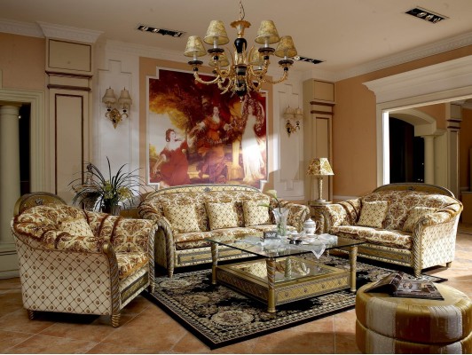 Визуально теплый и комфортный комплект диванов 3+2 с прекрасной обивочной тканью 