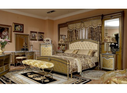 Великолепный мебельный набор для спальни из 9 предметов в классическом стиле с потрясающей детализацией в оформлении 