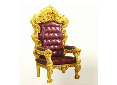 Великолепный и богато декорированный красный стул в стиле барокко выполненный из натурального дерева и лучшего текстиля 