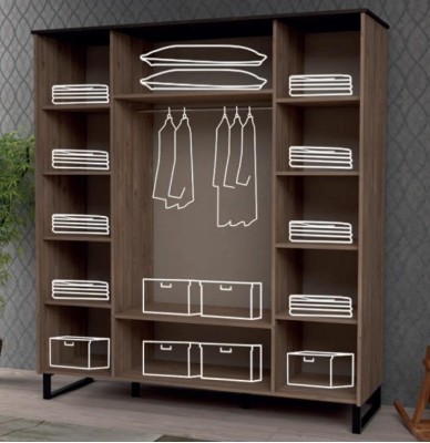 Kleiderschrank Braun Jugend Schlafzimmer Schrank Kinderzimmer Design Modern Neu