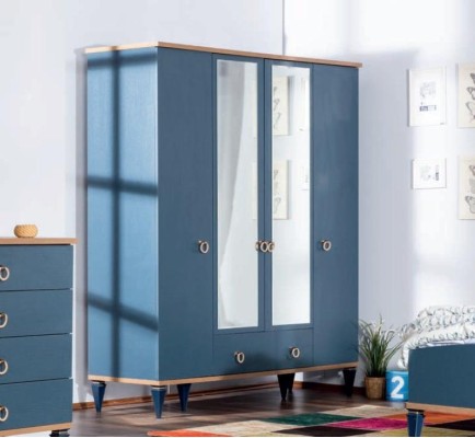 Blue he Bedroom Wardrobe Set Youth Room Teeneger Furniture Wardrobe new