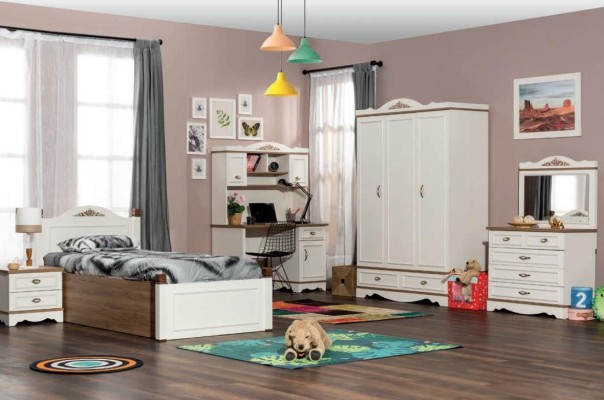 Klassisches Kinderzimmer Jugendzimmer Schlafzimmer Set Komplett 5tlg. Holz Neu