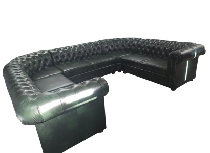 Шикарный современный угловой диван Честерфилд U-образной формы для вашей гостиной 