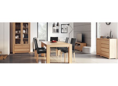 Essgarnitur Echtes Holz Massivholz Tisch + 6 Stühle Essgruppe Garnitur Vollholz