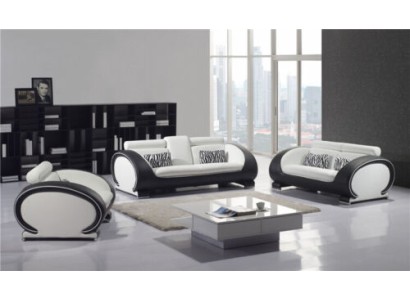 Дизайнерский комплект диванов 3+2+1 с кожаной обивкой