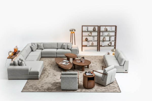 Sessel Grau Wohnzimmer Möbel Design Modern Luxus Einsitzer Club Relax