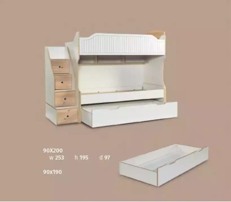 Kinderzimmer Etagenbett Hochbett Set Schreibtisch Kleiderschrank 3tlg.